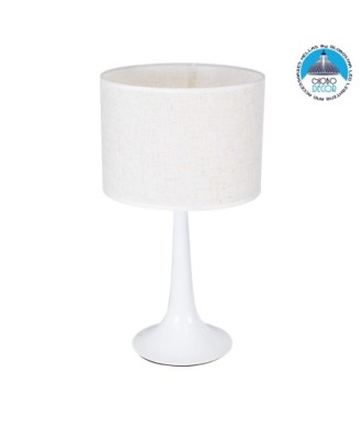 GLOBOSTAR® AMBROSIA 01395 Μοντέρνο Επιτραπέζιο Φωτιστικό Πορτατίφ με Ντουί 1 x E27 AC 220-240V IP20 - Λευκό - Μ25 x Π25 x Υ46cm